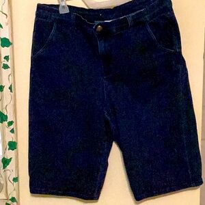 Dark blue denim shorts